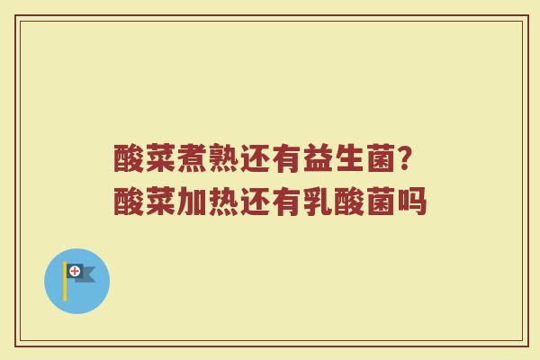 酸菜煮熟还有益生菌？酸菜加热还有乳酸菌吗