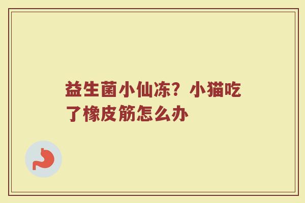 益生菌小仙冻？小猫吃了橡皮筋怎么办