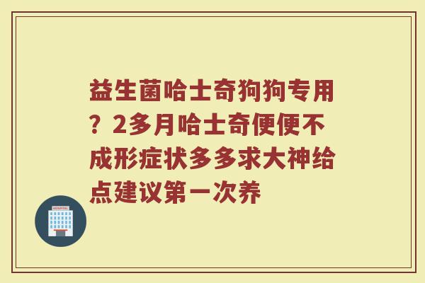益生菌哈士奇狗狗专用？2多月哈士奇便便不成形症状多多求大神给点建议第一次养