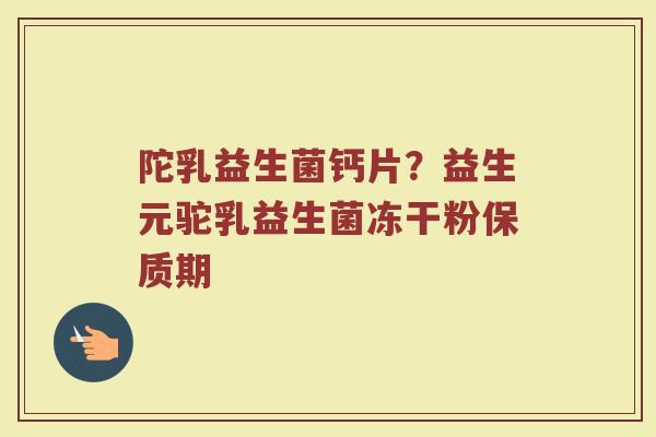 陀乳益生菌钙片？益生元驼乳益生菌冻干粉保质期