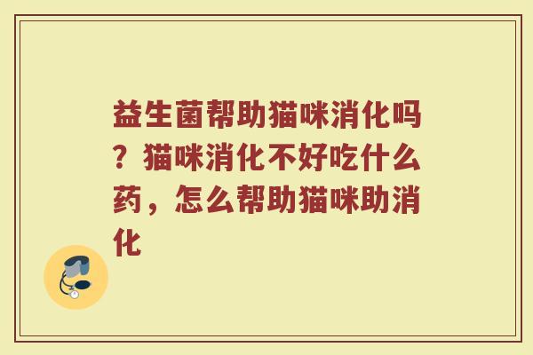 益生菌帮助猫咪消化吗？猫咪消化不好吃什么药，怎么帮助猫咪助消化