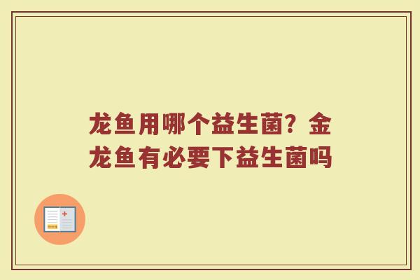 龙鱼用哪个益生菌?金龙鱼有必要下益生菌吗 龙鱼用哪个益生菌?金龙鱼有必要下益生菌吗