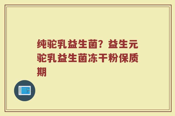 纯驼乳益生菌?益生元驼乳益生菌冻干粉保质期 纯驼乳益生菌?益生元驼乳益生菌冻干粉保质期