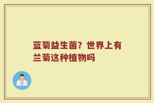 蓝菊益生菌?世界上有兰菊这种植物吗 蓝菊益生菌?世界上有兰菊这种植物吗