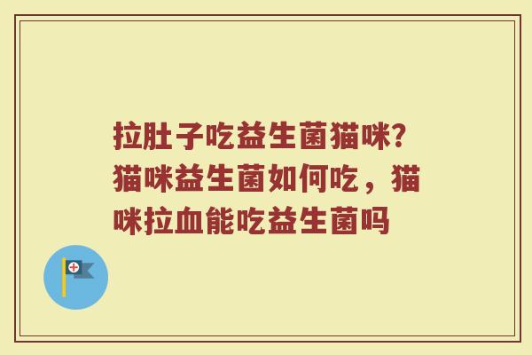 拉肚子吃益生菌猫咪？猫咪益生菌如何吃，猫咪拉血能吃益生菌吗