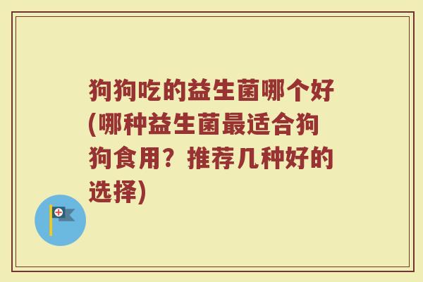 狗狗吃的益生菌哪个好(哪种益生菌最适合狗狗食用？推荐几种好的选择)