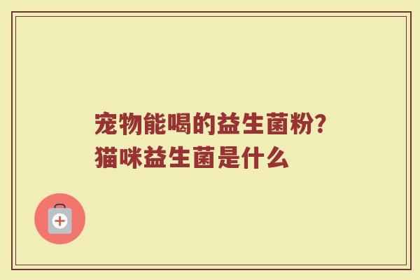 宠物能喝的益生菌粉？猫咪益生菌是什么