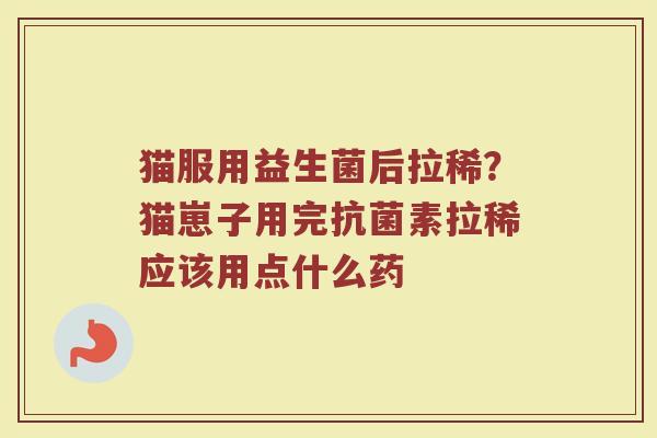 猫服用益生菌后拉稀?猫崽子用完素拉稀应该用点什么药 猫服用益生菌后拉稀?猫崽子用完素拉稀应该用点什么药