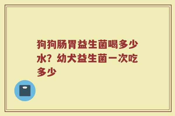 狗狗肠胃益生菌喝多少水？幼犬益生菌一次吃多少