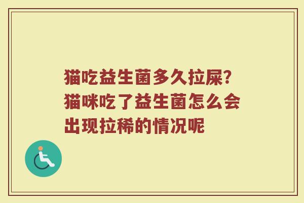猫吃益生菌多久拉屎？猫咪吃了益生菌怎么会出现拉稀的情况呢