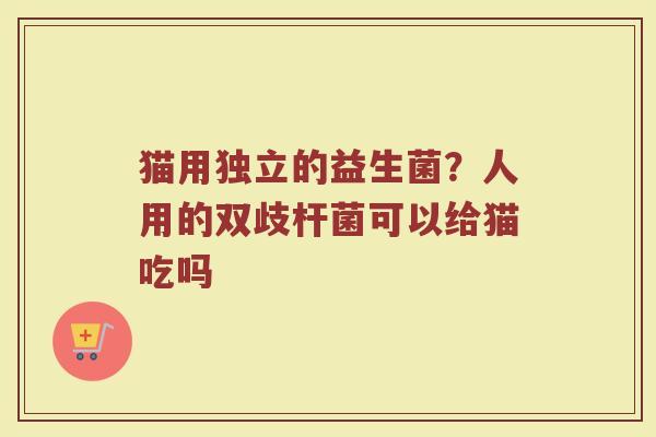 猫用独立的益生菌?人用的双歧杆菌可以给猫吃吗 猫用独立的益生菌?人用的双歧杆菌可以给猫吃吗