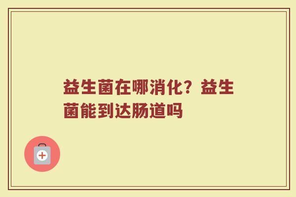 益生菌在哪消化？益生菌能到达肠道吗