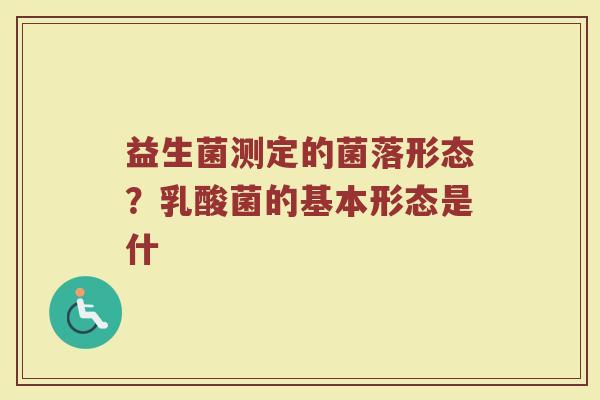 益生菌测定的菌落形态？乳酸菌的基本形态是什