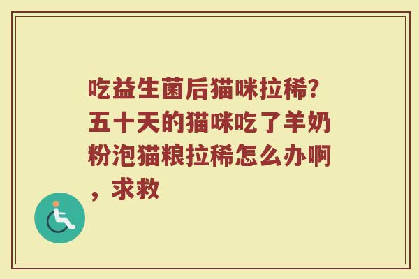 吃益生菌后猫咪拉稀?五十天的猫咪吃了羊奶粉泡猫粮拉稀怎么办啊,求救 吃益生菌后猫咪拉稀?五十天的猫咪吃了羊奶粉泡猫粮拉稀怎么办啊,求救