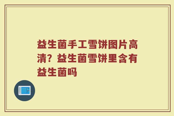 益生菌手工雪饼图片高清？益生菌雪饼里含有益生菌吗