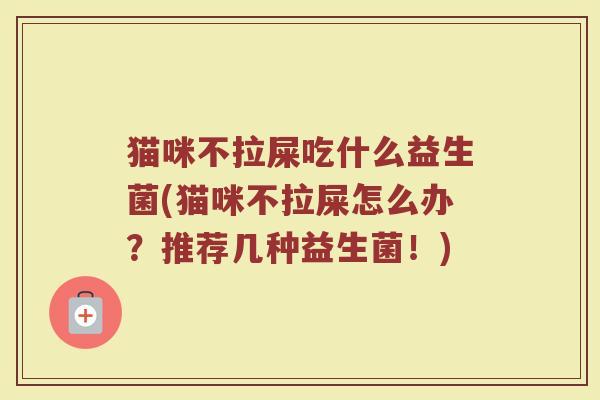 猫咪不拉屎吃什么益生菌(猫咪不拉屎怎么办？推荐几种益生菌！)