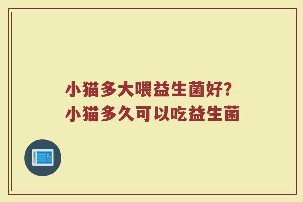 小猫多大喂益生菌好？小猫多久可以吃益生菌