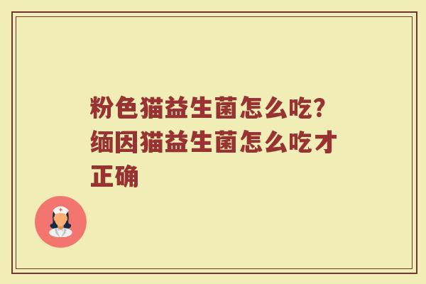 粉色猫益生菌怎么吃?缅因猫益生菌怎么吃才正确 粉色猫益生菌怎么吃?缅因猫益生菌怎么吃才正确