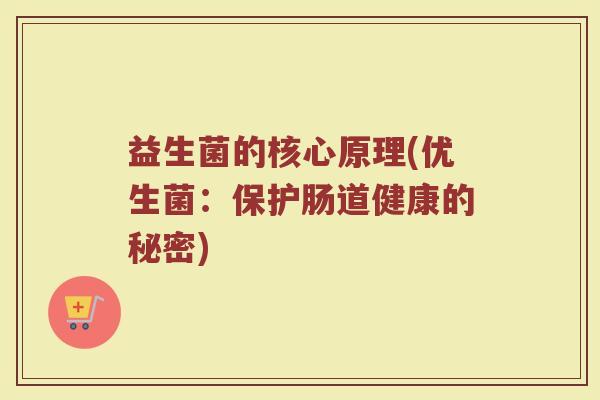 益生菌的核心原理(优生菌：保护肠道健康的秘密)