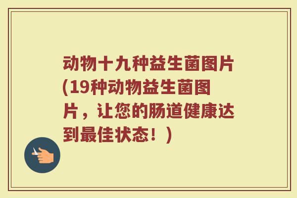 动物十九种益生菌图片(19种动物益生菌图片,让您的肠道健康达到佳状态!) 动物十九种益生菌图片(19种动物益生菌图片,让您的肠道健康达到佳状态!)