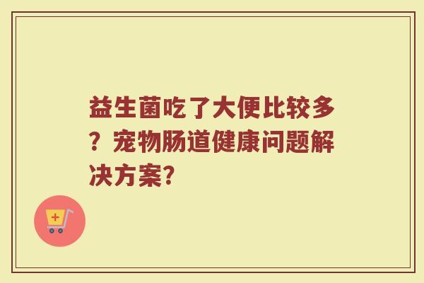 益生菌吃了大便比较多？宠物肠道健康问题解决方案？