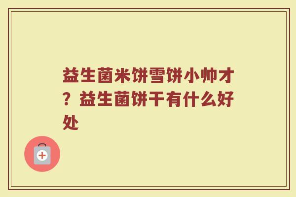 益生菌米饼雪饼小帅才?益生菌饼干有什么好处