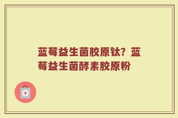 蓝莓益生菌胶原钛?蓝莓益生菌酵素胶原粉