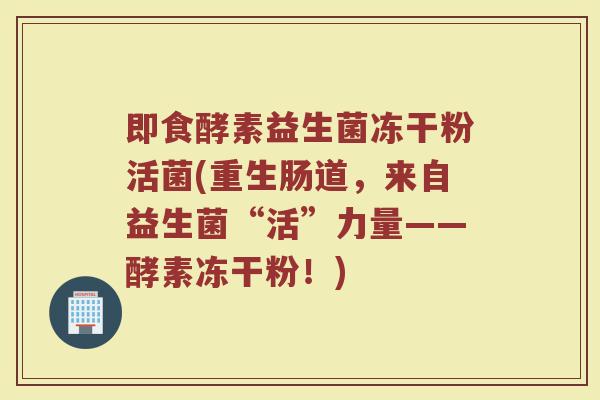 即食酵素益生菌冻干粉活菌(重生肠道,来自益生菌“活”力量——酵素冻干粉!)