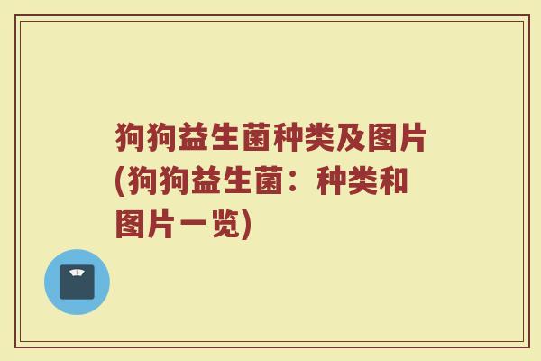 狗狗益生菌种类及图片(狗狗益生菌:种类和图片一览)