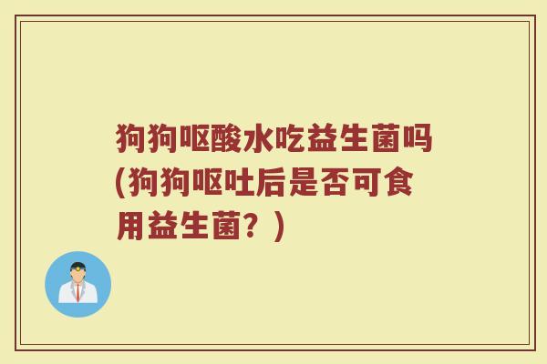 狗狗呕酸水吃益生菌吗(狗狗呕吐后是否可食用益生菌?)