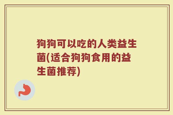 狗狗可以吃的人类益生菌(适合狗狗食用的益生菌推荐)