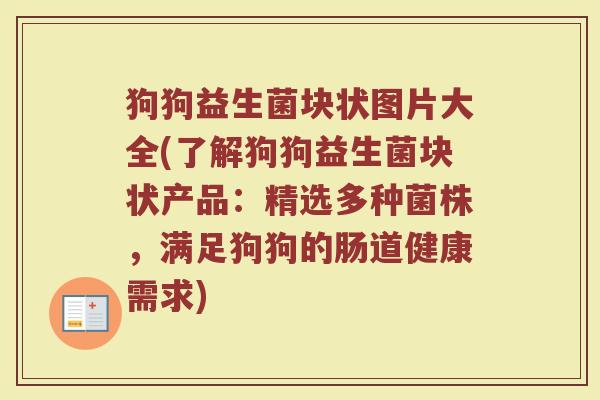 狗狗益生菌块状图片大全(了解狗狗益生菌块状产品:精选多种菌株,满足狗狗的肠道健康需求)