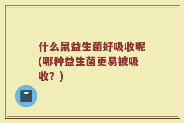 什么鼠益生菌好吸收呢(哪种益生菌更易被吸收？)