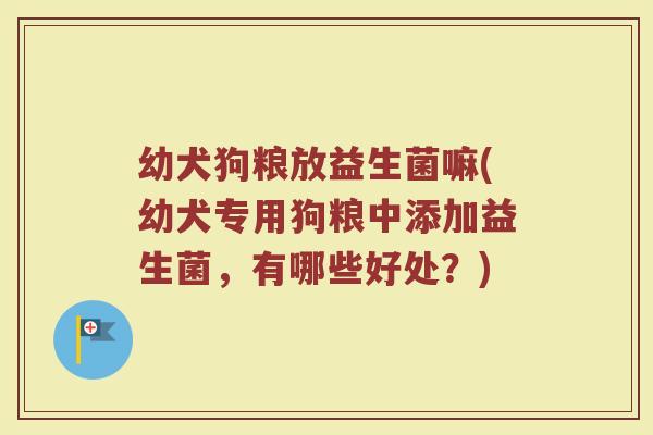 幼犬狗粮放益生菌嘛(幼犬专用狗粮中添加益生菌,有哪些好处?)
