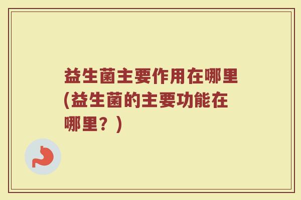 益生菌主要作用在哪里(益生菌的主要功能在哪里?)