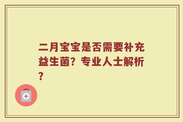 二月宝宝是否需要补充益生菌?专业人士解析?