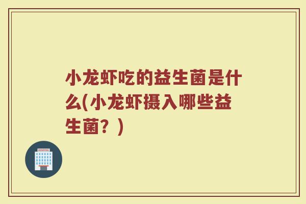 小龙虾吃的益生菌是什么(小龙虾摄入哪些益生菌?)