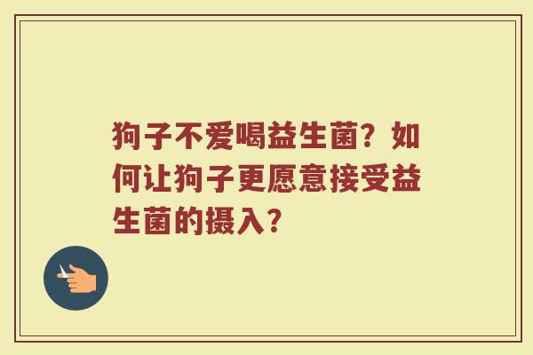 狗子不爱喝益生菌？如何让狗子更愿意接受益生菌的摄入？