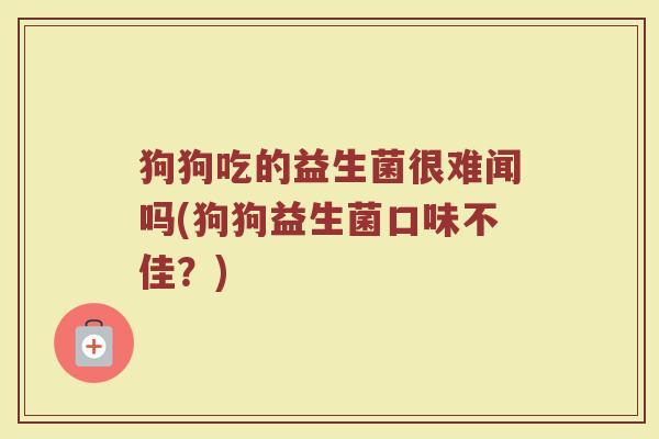 狗狗吃的益生菌很难闻吗(狗狗益生菌口味不佳？)