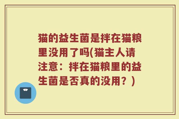 猫的益生菌是拌在猫粮里没用了吗(猫主人请注意:拌在猫粮里的益生菌是否真的没用?)