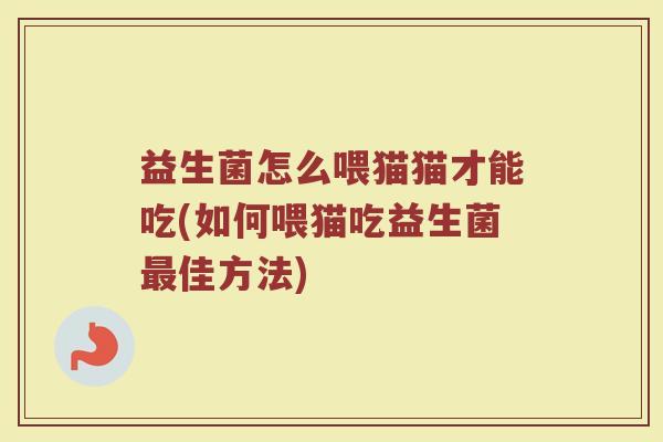 益生菌怎么喂猫猫才能吃(如何喂猫吃益生菌最佳方法)