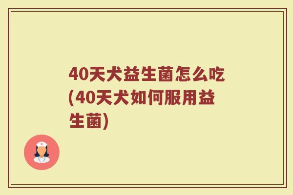 40天犬益生菌怎么吃(40天犬如何服用益生菌)
