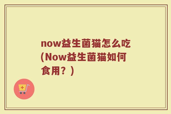 now益生菌猫怎么吃(Now益生菌猫如何食用？)