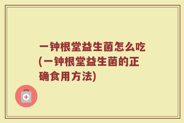 一钟根堂益生菌怎么吃(一钟根堂益生菌的正确食用方法)