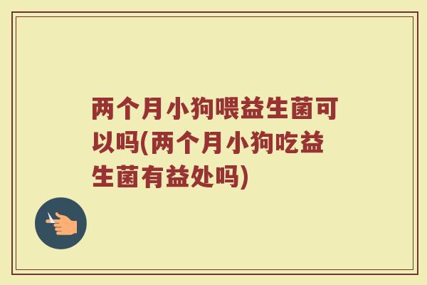 两个月小狗喂益生菌可以吗(两个月小狗吃益生菌有益处吗)