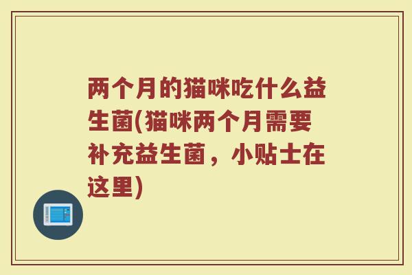两个月的猫咪吃什么益生菌(猫咪两个月需要补充益生菌，小贴士在这里)