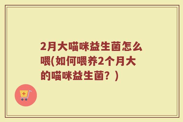 2月大喵咪益生菌怎么喂(如何喂养2个月大的喵咪益生菌？)