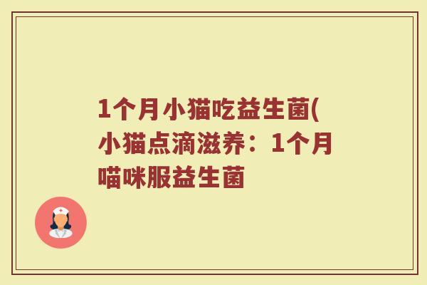 1个月小猫吃益生菌(小猫点滴滋养:1个月喵咪服益生菌