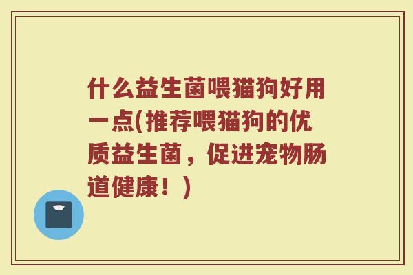 什么益生菌喂猫狗好用一点(推荐喂猫狗的优质益生菌，促进宠物肠道健康！)