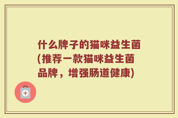 什么牌子的猫咪益生菌(推荐一款猫咪益生菌品牌，增强肠道健康)